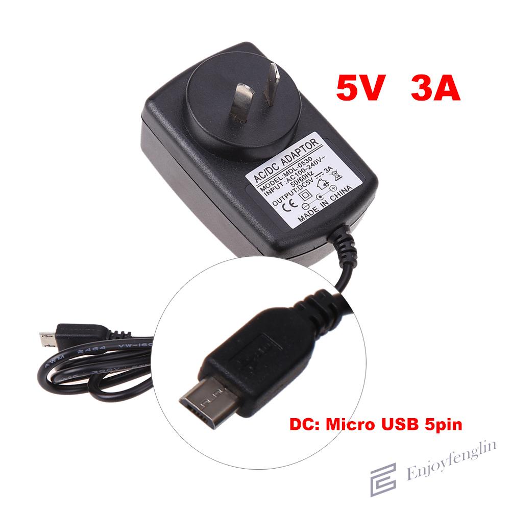 （En） AU AC to DC 5V 3A Micro USB Power Supply Adapter for Windows Android Table
