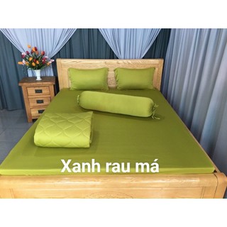 Drap thun hàn mát lạnh set 5 món - drap giường cao cấp