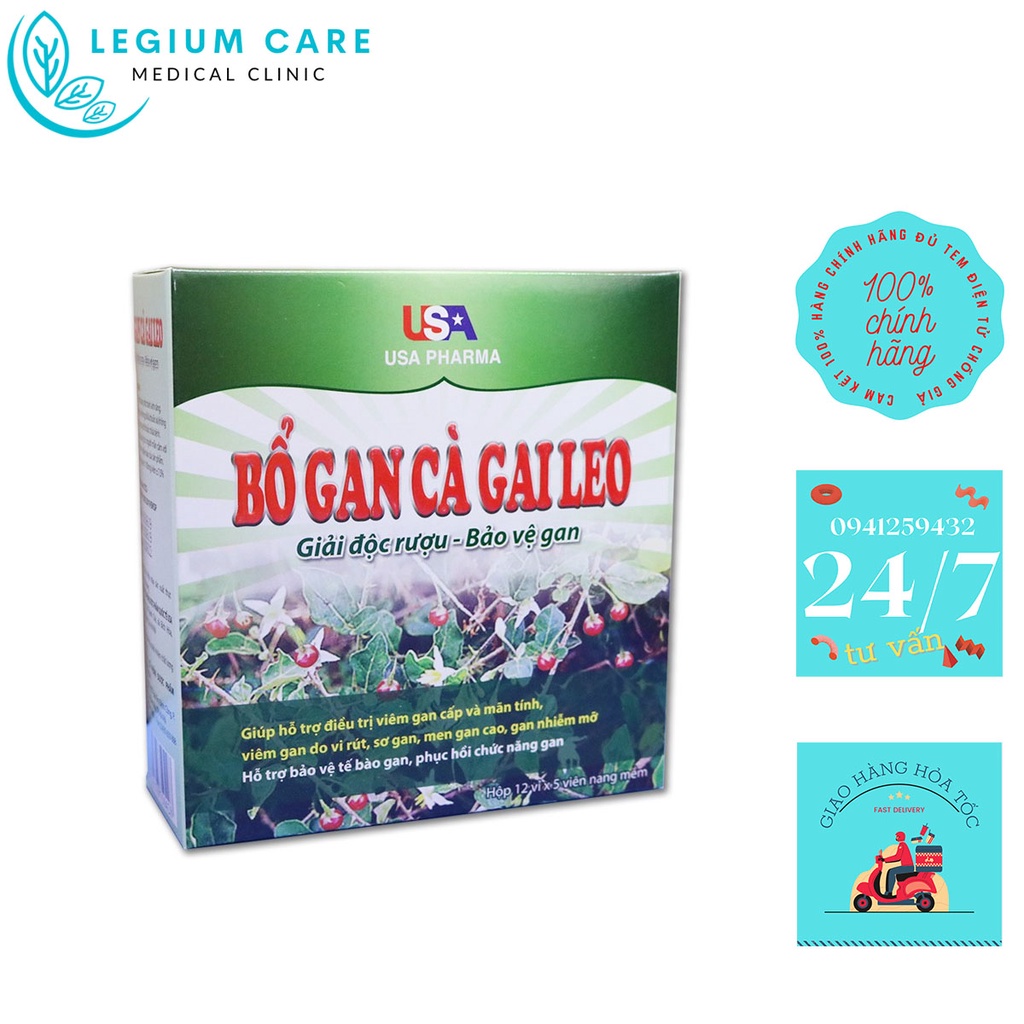 VIÊN UỐNG BỔ GAN CÀ GAI LEO - GIẢI ĐỘC GAN - HẠ MEN GAN - GAN NHIỄM MỠ - NGUYÊN LIỆU NHẬP KHẨU - HỘP 60 VIÊN