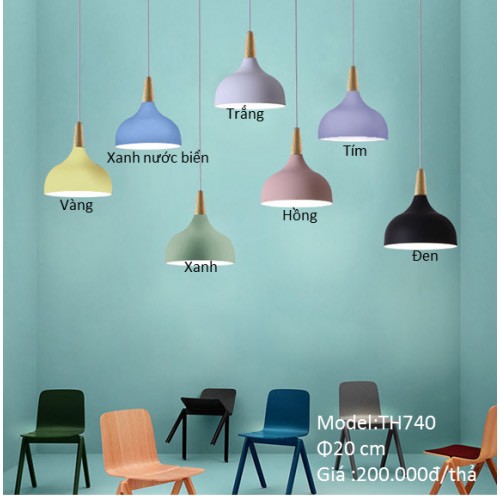 Đèn thả trang trí chao nhôm Nhiều Màu