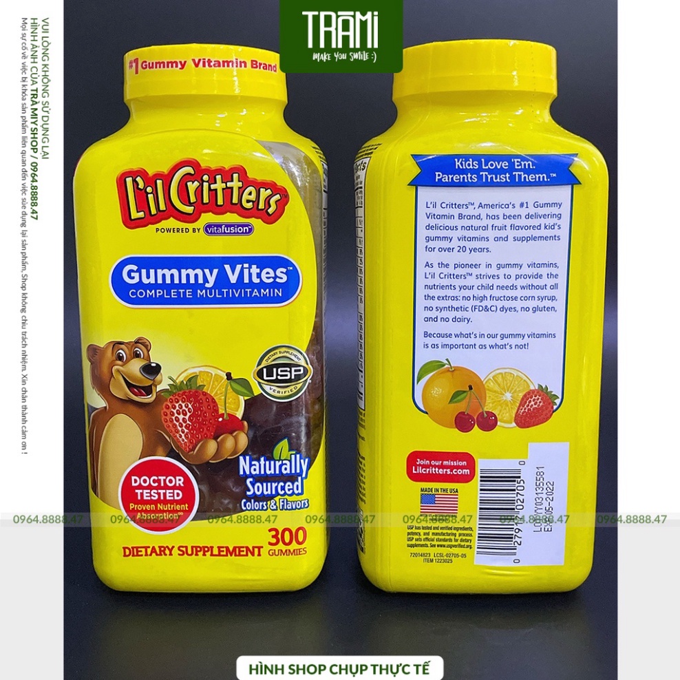 Kẹo Dẻo cải thiện Vitamin L’il Critters Gummy Vites 300 viên.