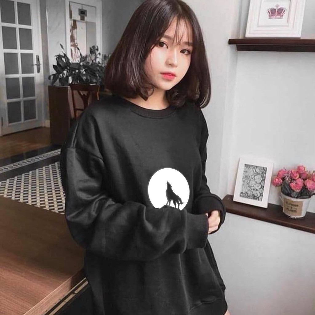 Áo Sweater Sói Mặt Trăng Phản Quang, Aó Nỉ Dài Tay Nam Nữ Cá Tính - AS20 | WebRaoVat - webraovat.net.vn