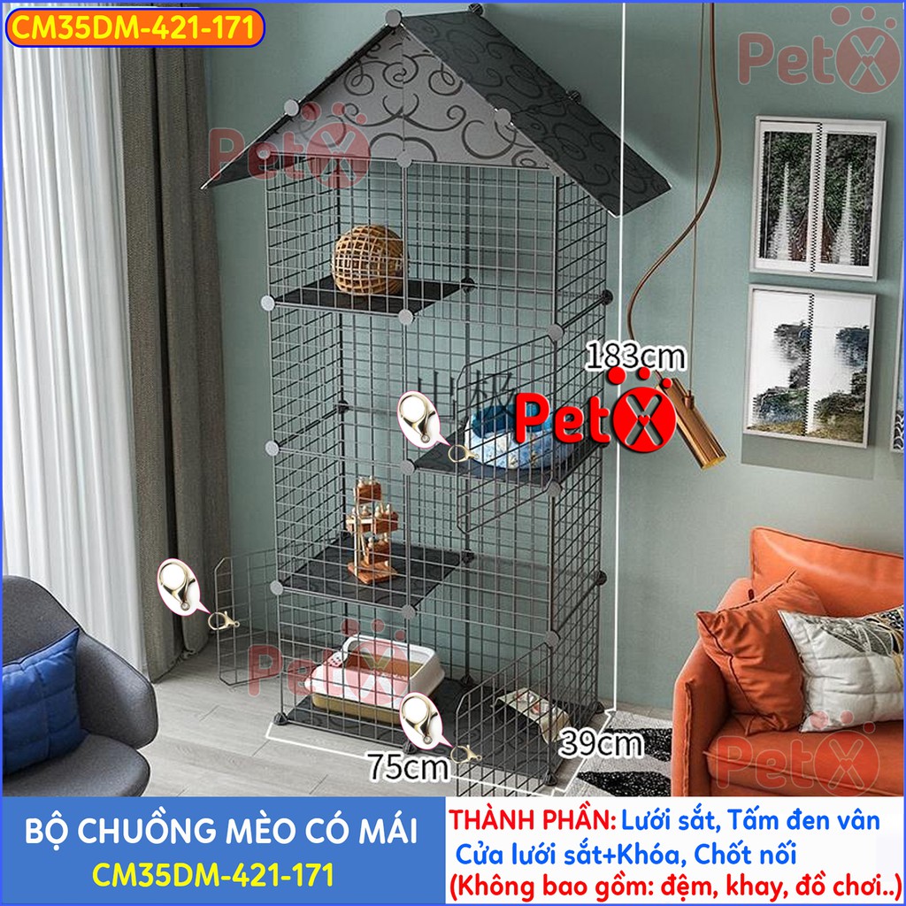 Chuồng thú cưng 2-3-4 tầng lưới sắt sơn tĩnh điện giá rẻ đẹp lắp ghép đa năng đơn giản có mái nuôi thú cưng, thỏ, bọ ú