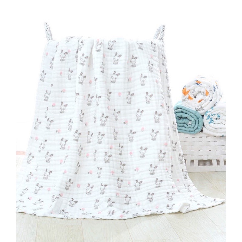 Khăn Tắm Xô Cotton 6 Lớp 🌈 FREE SHIP 🌈 Khăn Tắm 6 Lớp Xuất Nhật Cho Bé Sơ Sinh Kích Thước 1.1 X 1.1 Mét An Toàn Cho Bé