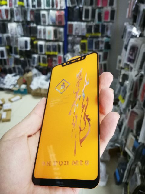 Cường lực 6D Xiaomi Mi 8 Full màn Full keo ôm viền siêu đẹp cao cấp Đen ( tặng keo mép giấy lấy bụi )