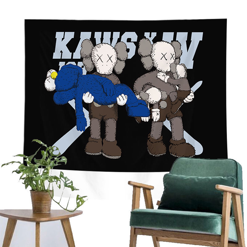 Sesame Street Kaws Hanging Cloth Decorative Tapestry Supreme Bedside Decoration Dormitory Bedroom Layout Renovated Background Wall Cloth-4