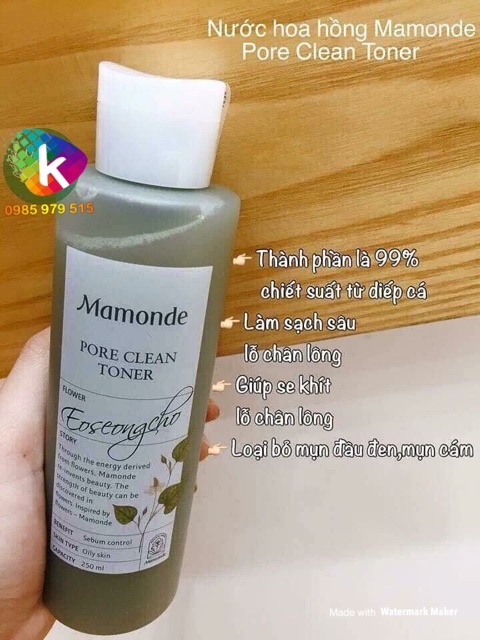 [Mã 153FMCGSALE1 giảm 10% đơn 250K] (Đủ bill) Toner Diếp cá đất sét Mamonde Pore Clean Toner | WebRaoVat - webraovat.net.vn