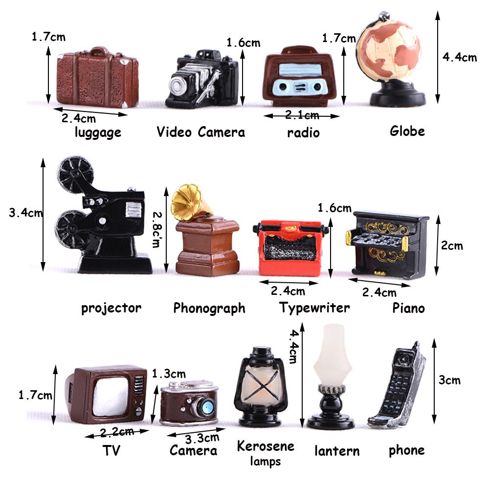 Mô Hình Tv Điện Thoại Bàn Cổ Điển Bằng Nhựa Resin Trang Trí Nhà Búp Bê