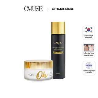 Bộ Kem dưỡng OMUSE Oh So Glowy Brightening Cream 50ml và Nước hoa hồng SENNIO dưỡng trắng và phục hồi da toàn diện