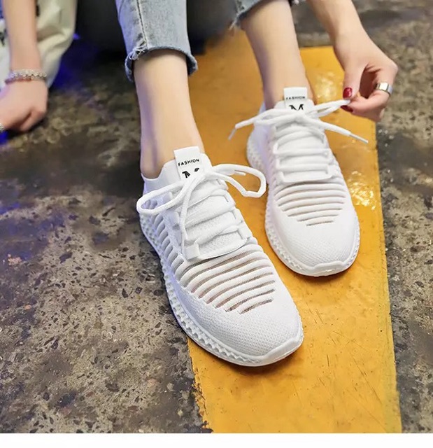 Giày thể thao nữ chất lưới thoáng đế tổ ong đế cao 3cm( màu đen, vàng, trắng, hồng) mã CT119 | BigBuy360 - bigbuy360.vn