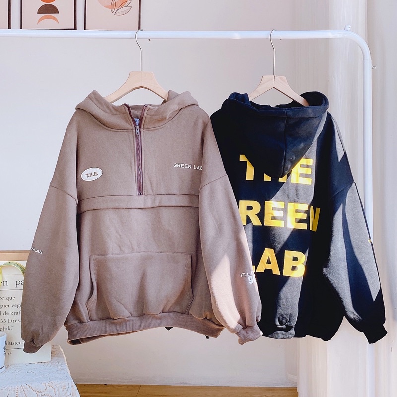 HOODIE khoá nửa chữ lưng