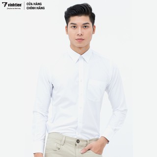 Áo Sơ Mi Trắng Dài Tay Form Ôm 345 Vĩnh Tiến - Trắng