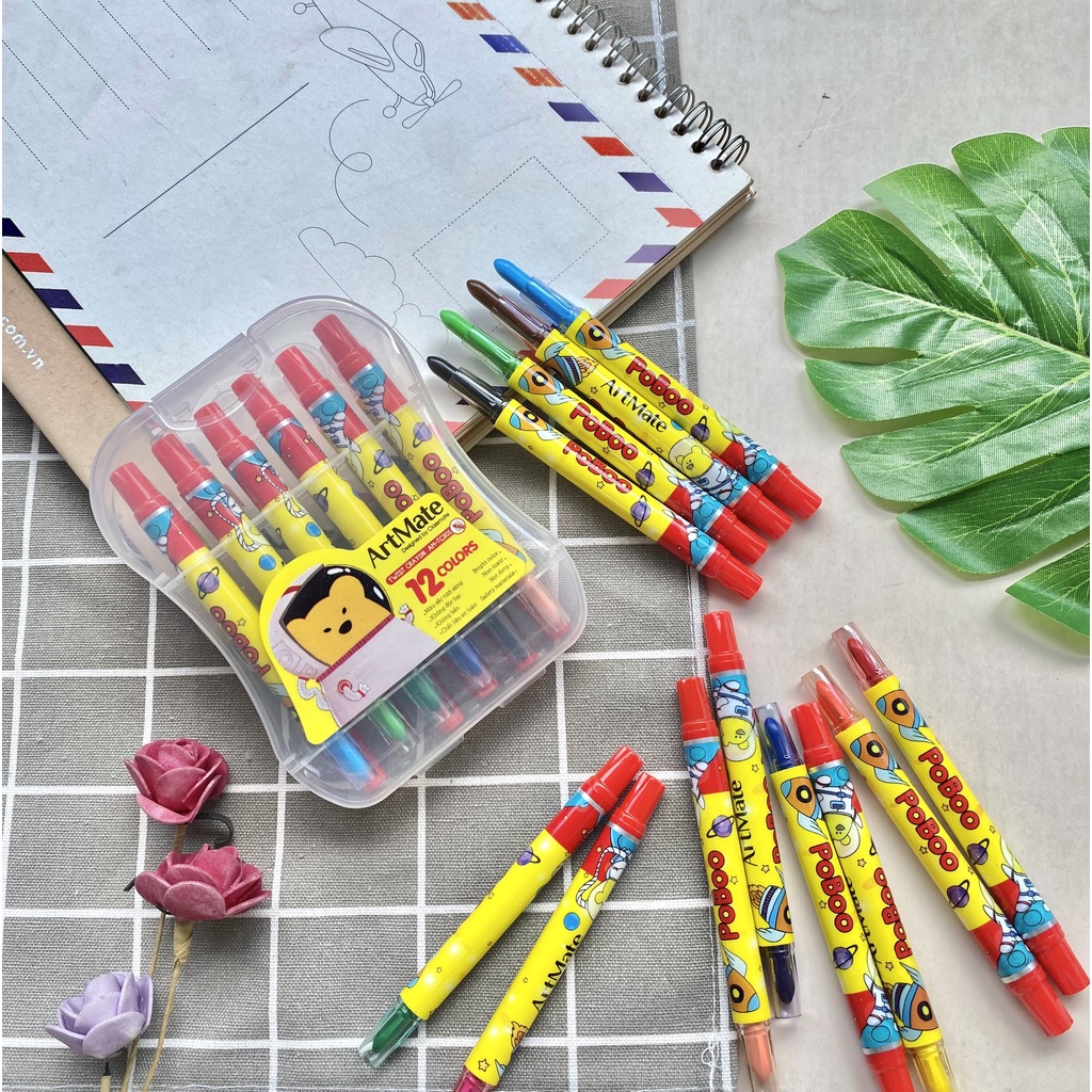 Bút sáp vặn CAO CẤP Classmate rửa sạch - bé tập tô - 12/18/24 - tươi sáng, tư nhiên, bám giấy tốt - TC301/TC302/TC303