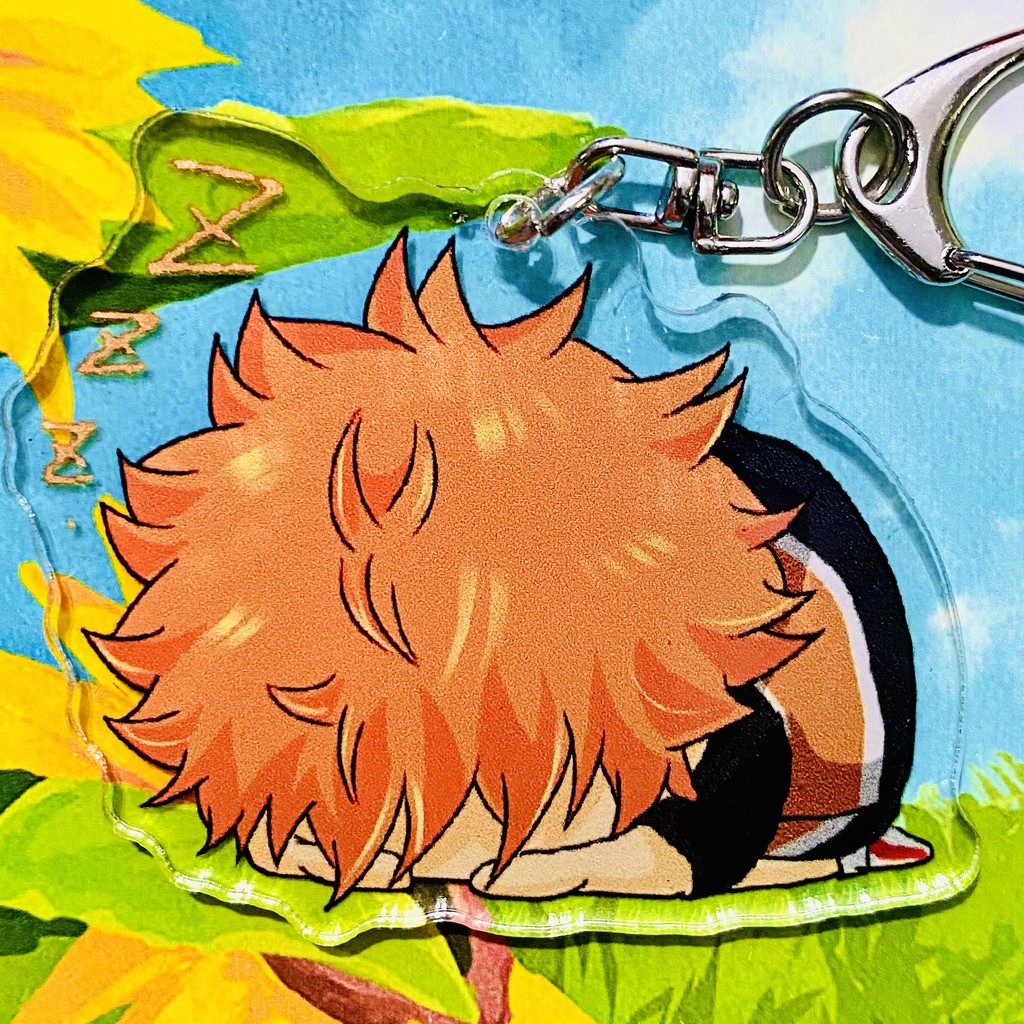 ( Mica trong acrylic ) Móc khóa HAIKYUU!! VUA BÓNG CHUYỀN ver NGỦ in hình anime chibi dễ thương độc đáo