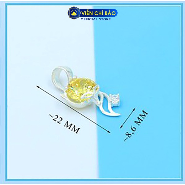 Dây chuyền bạc nữ mặt Hồ Ly đá vàng bạc 925 thời trang phụ kiện trang sức nữ Viễn Chí Bảo D400651-VA1