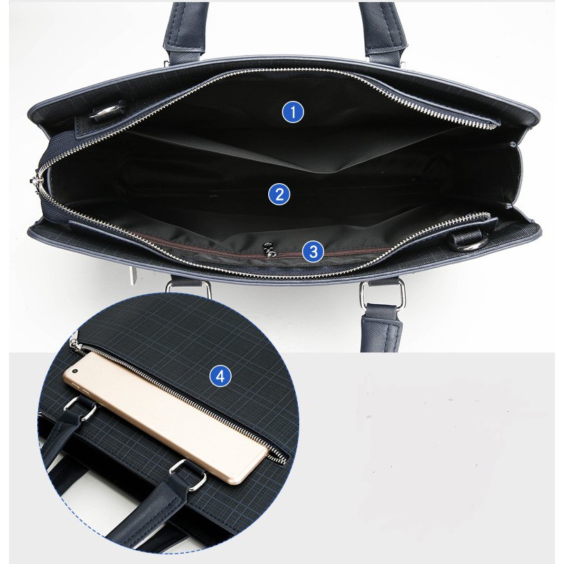 CD048 - CẶP DA, TÚI XÁCH CÔNG SỞ CAO CẤP, HỌA TIẾT CARO SANG TRỌNG, ĐẲNG CẤP DOANH NHÂN, CHỐNG XƯỚC, CHỐNG NƯỚC.