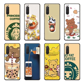 Ốp điện thoại tpu silicon mềm hình gấu nâu Starbucks graffiti cho Sony Xperia 5 8 1 10 Ii