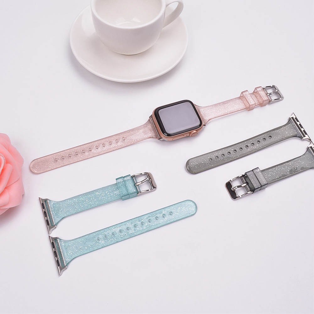 Dây Đeo Silicone Trong Suốt Nhiều Màu Cho Đồng Hồ Apple Watch 5 42mm 44mm 38mm 40mm