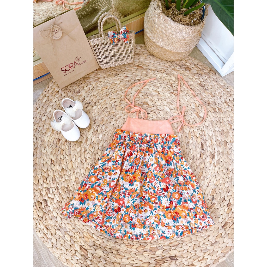 Đầm 2 Dây Đan Chéo Họa Tiết Nhiều Màu Sắc Cho Bé Gái 9kg-46kg SoraChan - M103,M104,M105