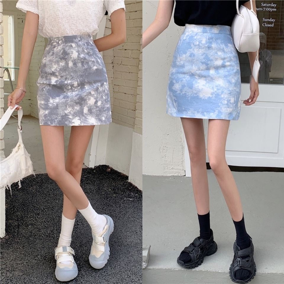 Chân Váy Chữ A Lưng Cao Màu Nhuộm Thời Trang Mùa Hè 2022