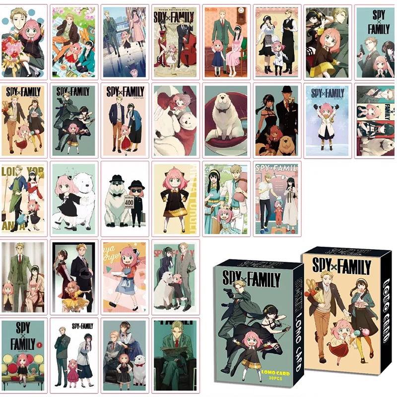 Set 30 Tấm Thẻ Ảnh Lomo In Hình Nhân Vật Loid Forger Anya