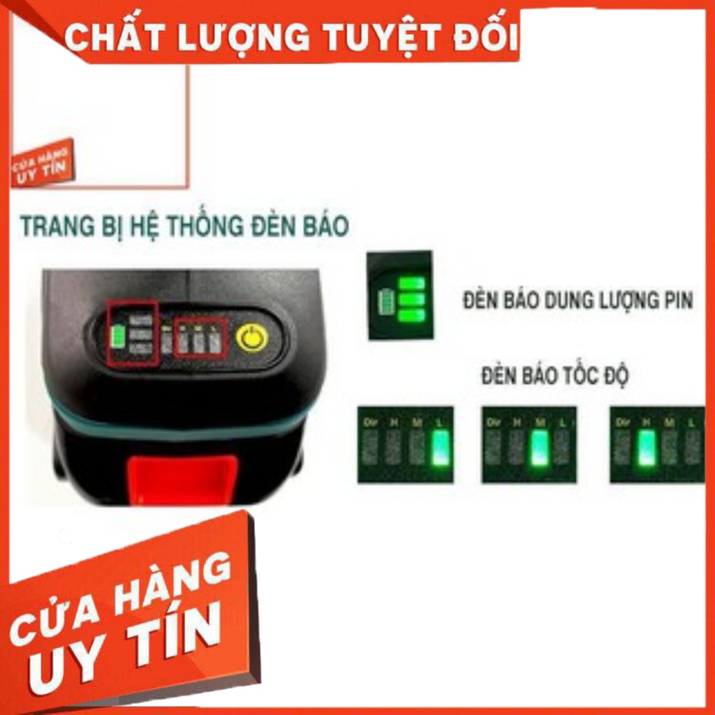 Máy siết bulong pin makita 199V động cơ không chổi than, LÕI ĐỒNG 3 chức năng khoan vit siết mở ốc