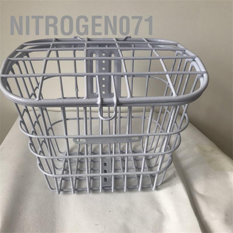 Nitrogen071 Giỏ xe đạp điện Tất cả ống kim loại Phía trước và phía sau Màu trắng Treo Trang trí