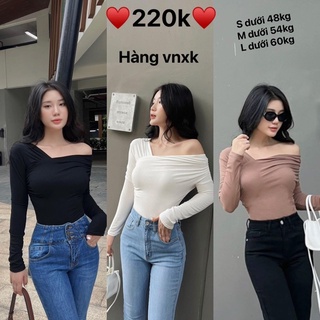 Áo thun tăm lệch vai vnxk cho nữ