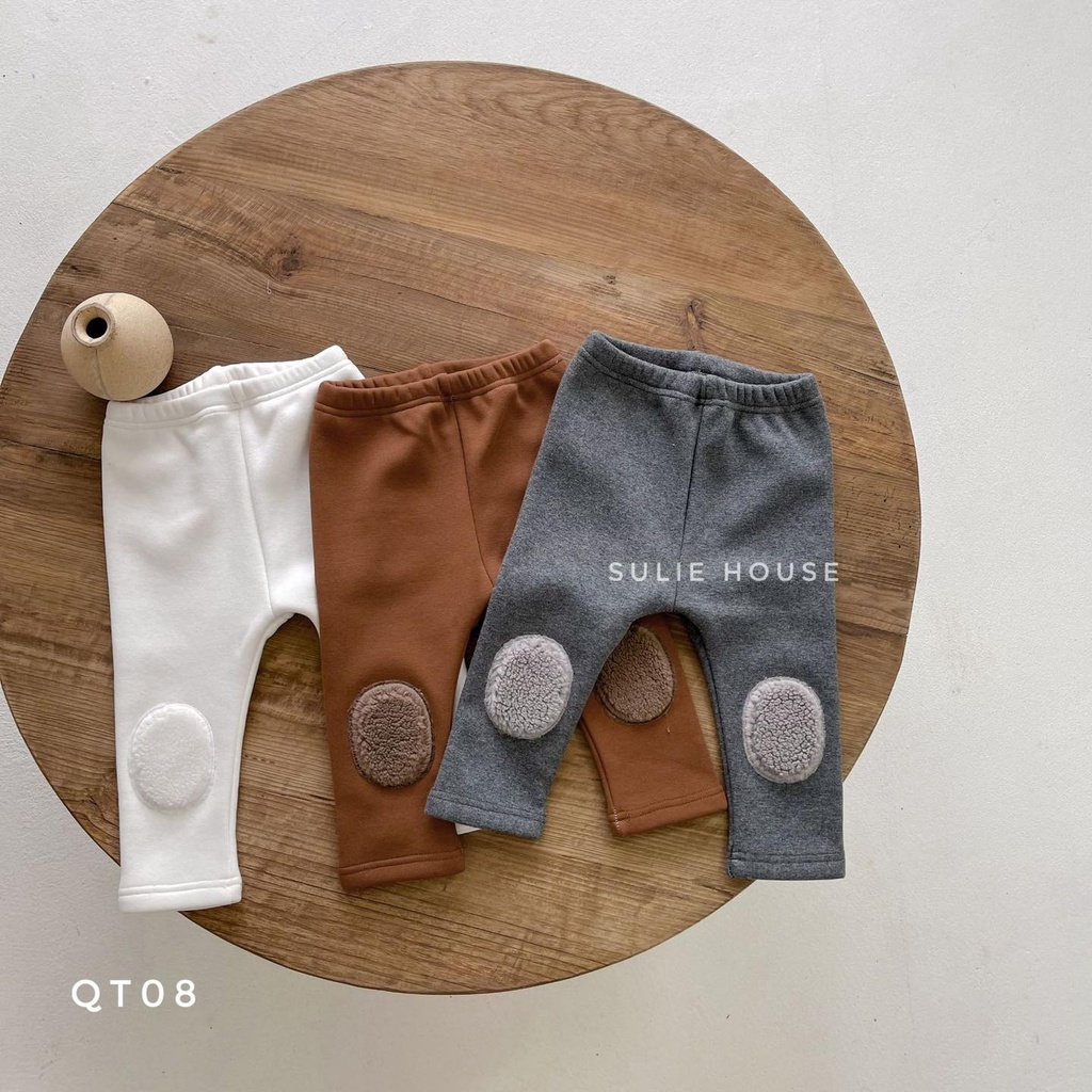 Quần legging lót lông đáp gối - QT08