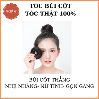Búi tóc giả cột rối mini - dệt tóc thật 100%- Búi mini tóc thật.
