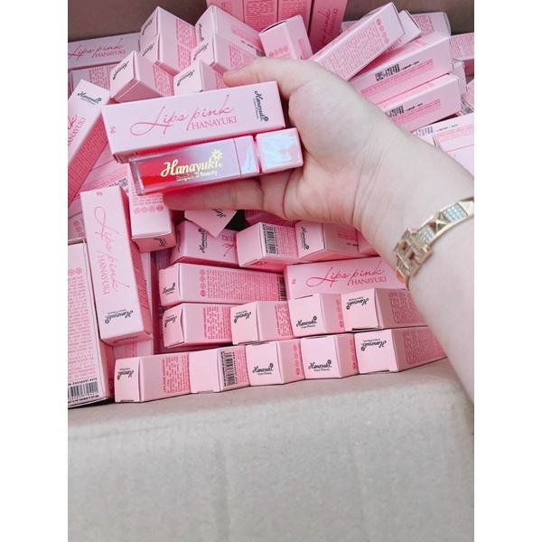 Son Dưỡng Hồng Môi Lips Pink Hanayuki Dưỡng Môi Căng Bóng Cam Kết Chính Hãng Hộp 5g