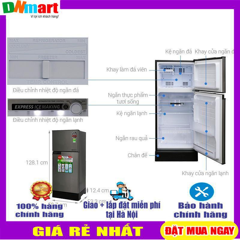 Tủ lạnh Sharp SJ-X176E-SL 165 lít Inverter, ngăn đá trên{VẬN CHUYỂN MIỄN PHÍ + LẮP ĐẶT TẠI HÀ NỘI}