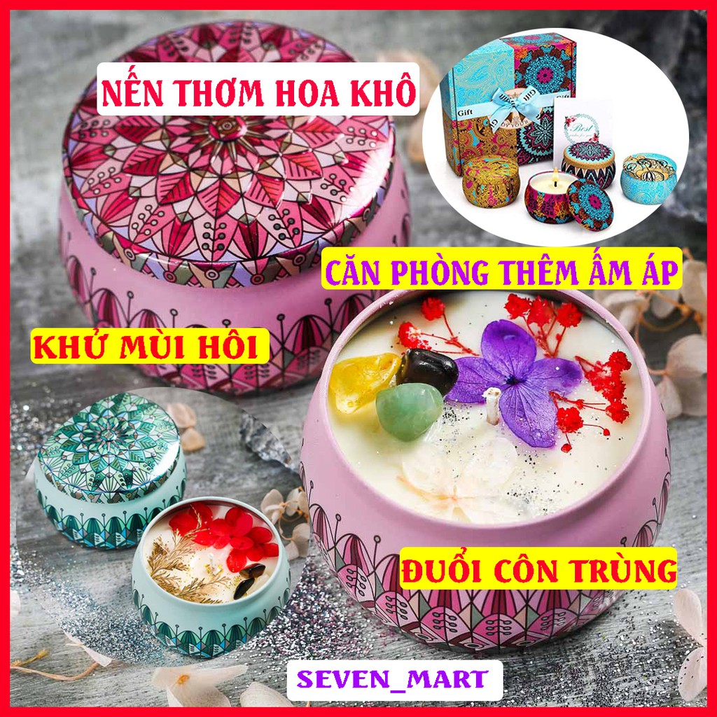 Nến Thơm Hoa Khô Thiên Nhiên - Seven_Mart