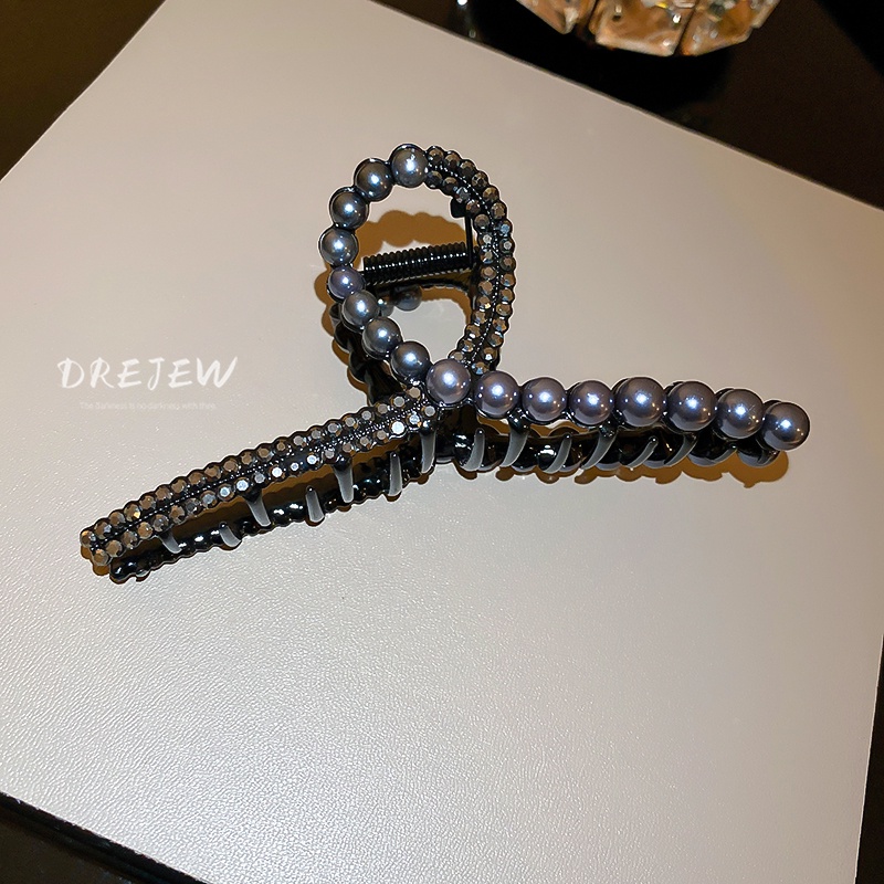 DREJEW Kẹp tóc đính đá ngọc trai nhân tạo thiết kế cao cấp thời trang