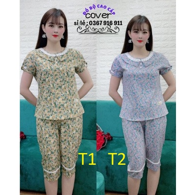 đồ bộ lửng nữ mặc nhà mùa hè chất lụa mềm min