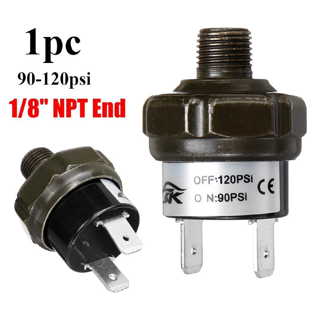 Công tắc áp suất bình nén khí NPT 1 / 8 " 70 90 100 120 150 180 PSI tiện dụng