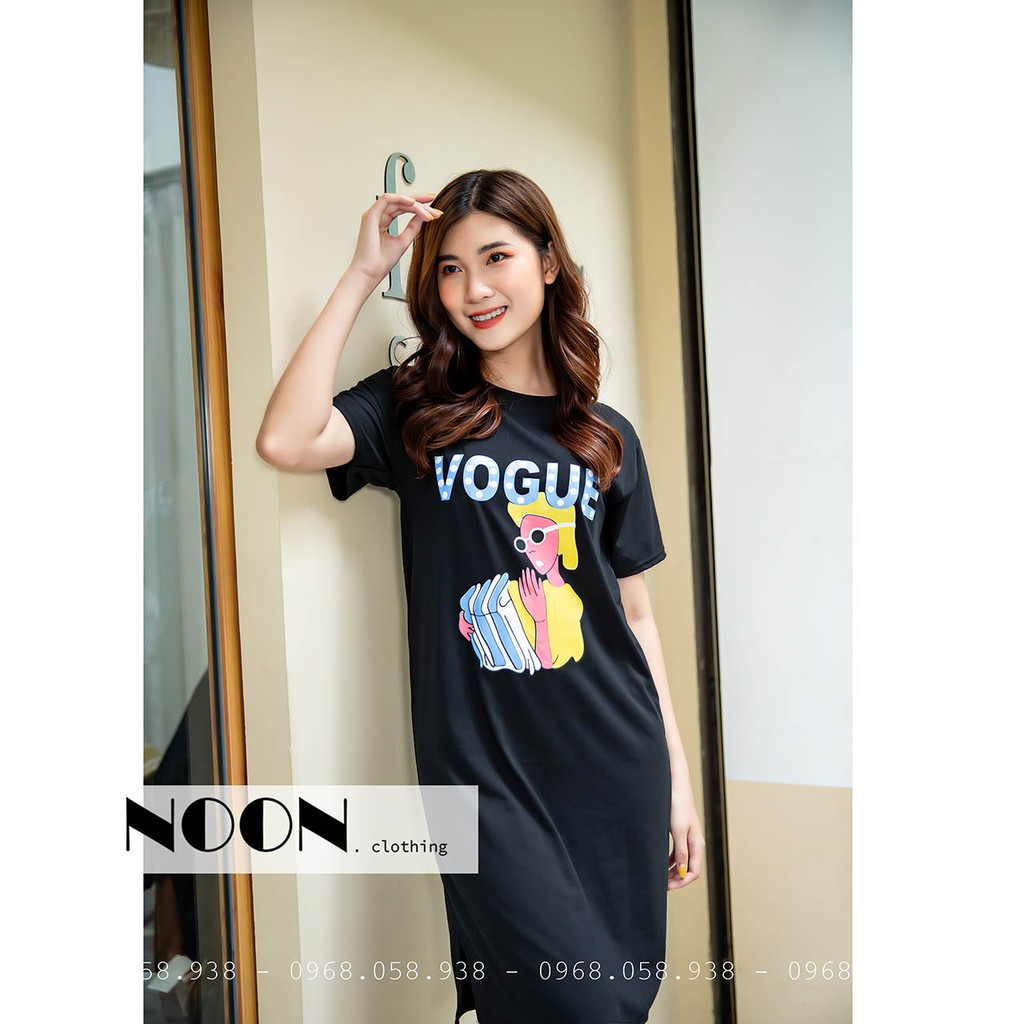 Váy suông màu trắng - Đầm Suông VOGUE from rộng, dáng dài Freesize <60kg