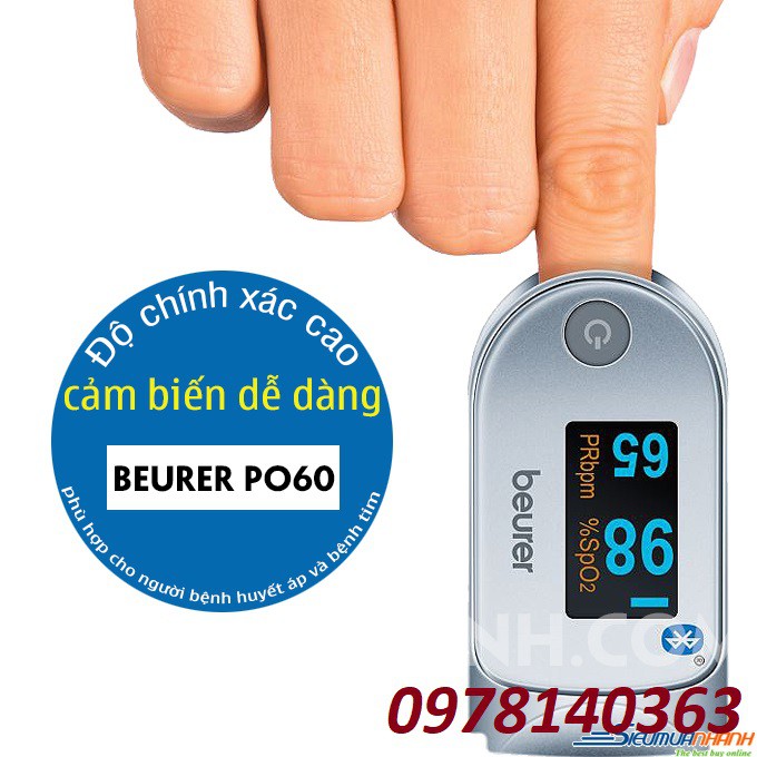 Máy Đo Khí Máu Và Nhịp Tim Beurer PO60