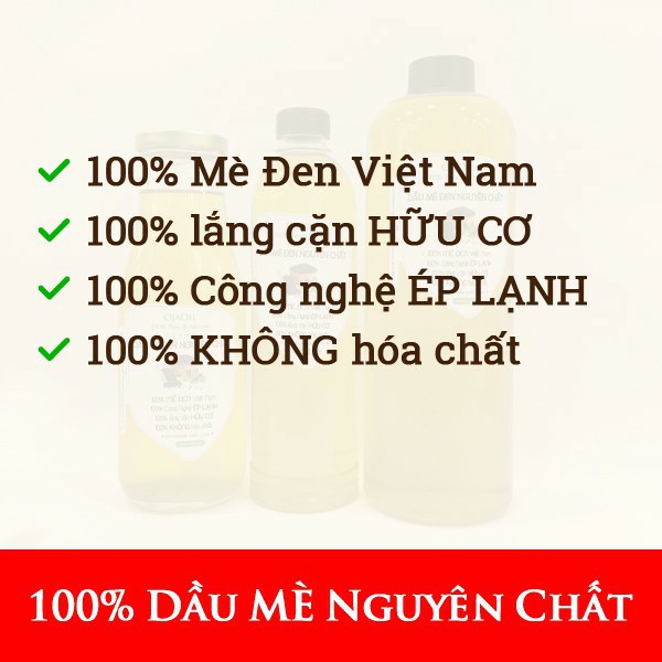 Dầu mè đen nguyên chất ép lạnh Oja loại 1, 100% ép trực tiếp từ hạt mè đen chất lượng cao, lắng cặn hữu cơ không nhiệt