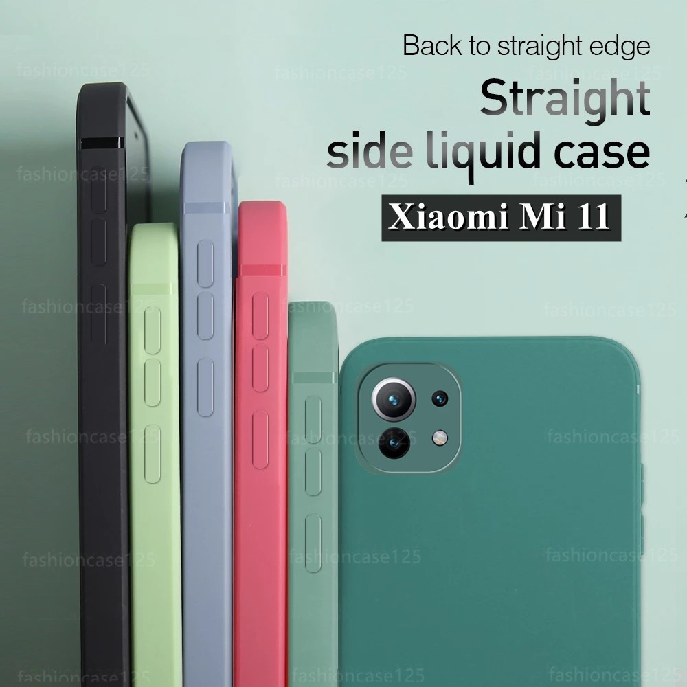 Ốp Điện Thoại Silicon Dẻo Góc Vuông Màu Trơn Cho Xiaomi Mi 11 Ultra 11Pro 11Lite 10Lite Xiaomi 11