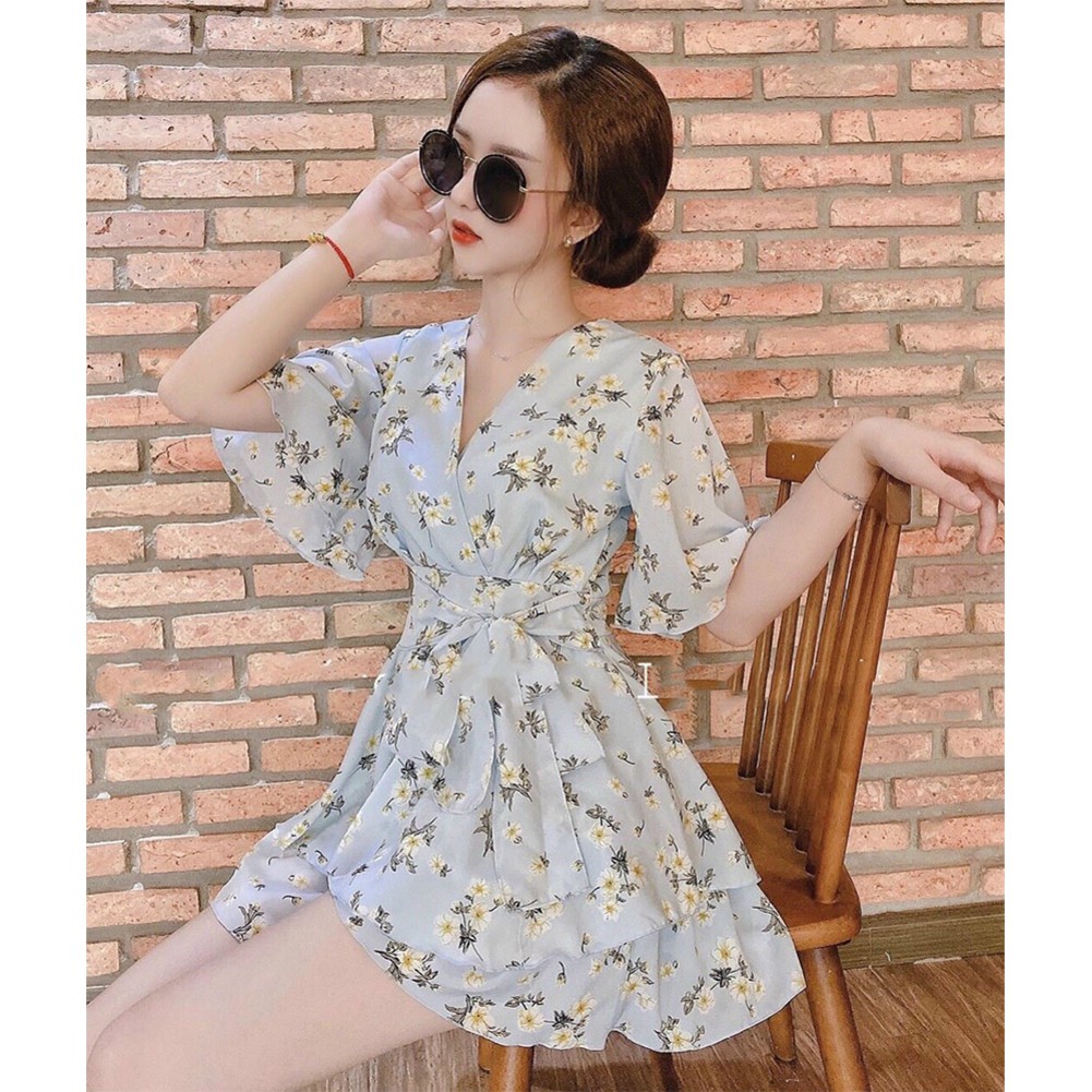BONUCCI Đầm váy dự tiệc bèo hoa nhí cực xinh xinh ( xanh, đỏ ) thời trang nữ | BigBuy360 - bigbuy360.vn