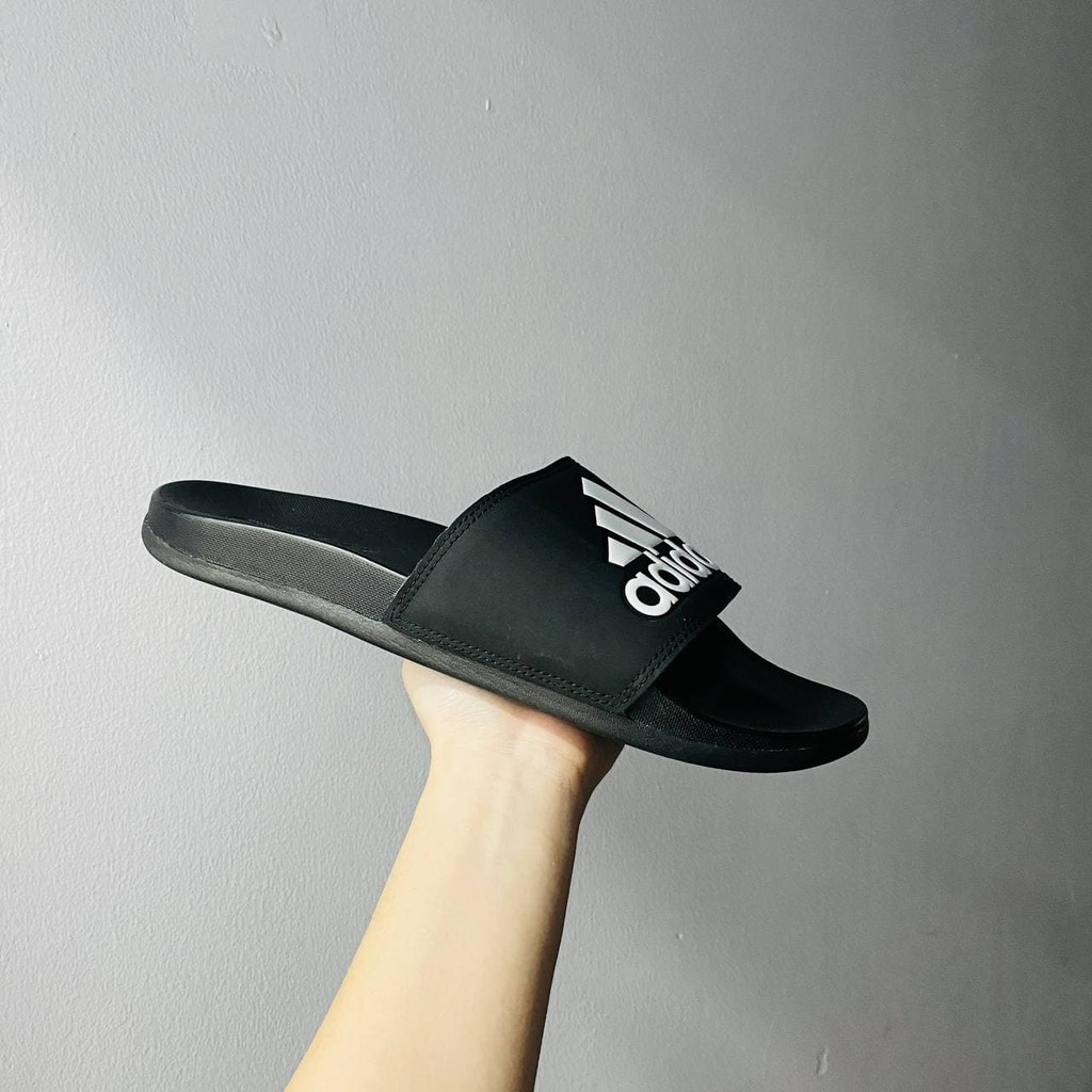 Dép Adidas Comfort Thể Thao Thời Trang Nam Nữ Màu Đen Logo Trắng Có Sẵn CG3425