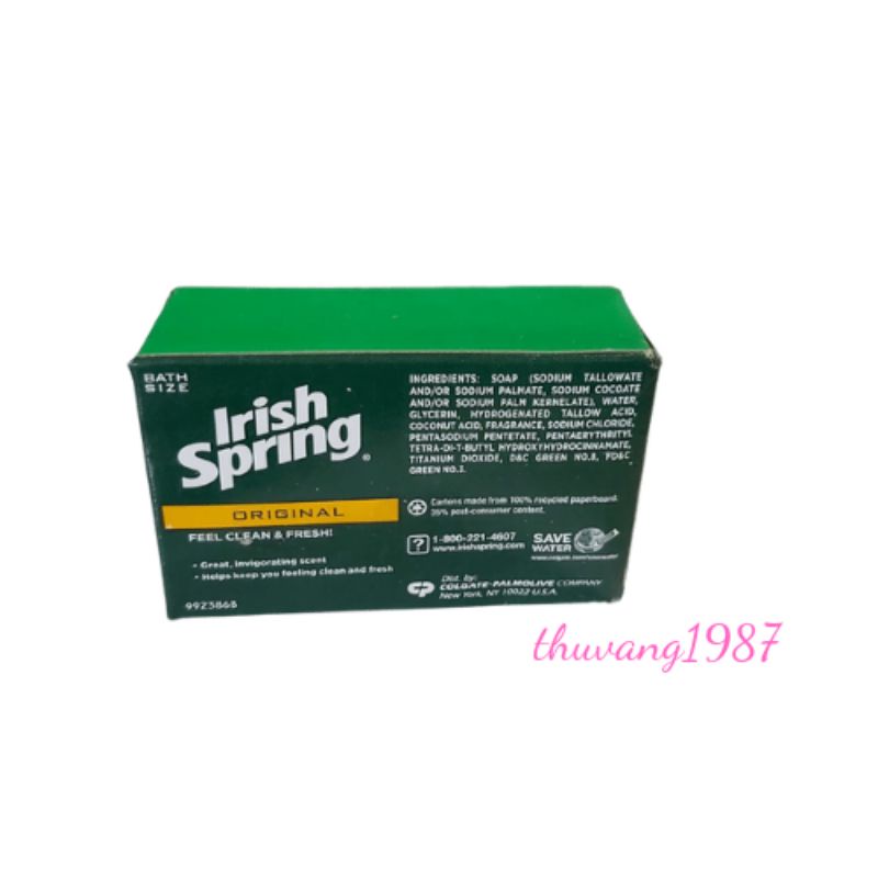 Xà phòng cục xà bông cục Irish Spring 113g xuất xứ Mỹ