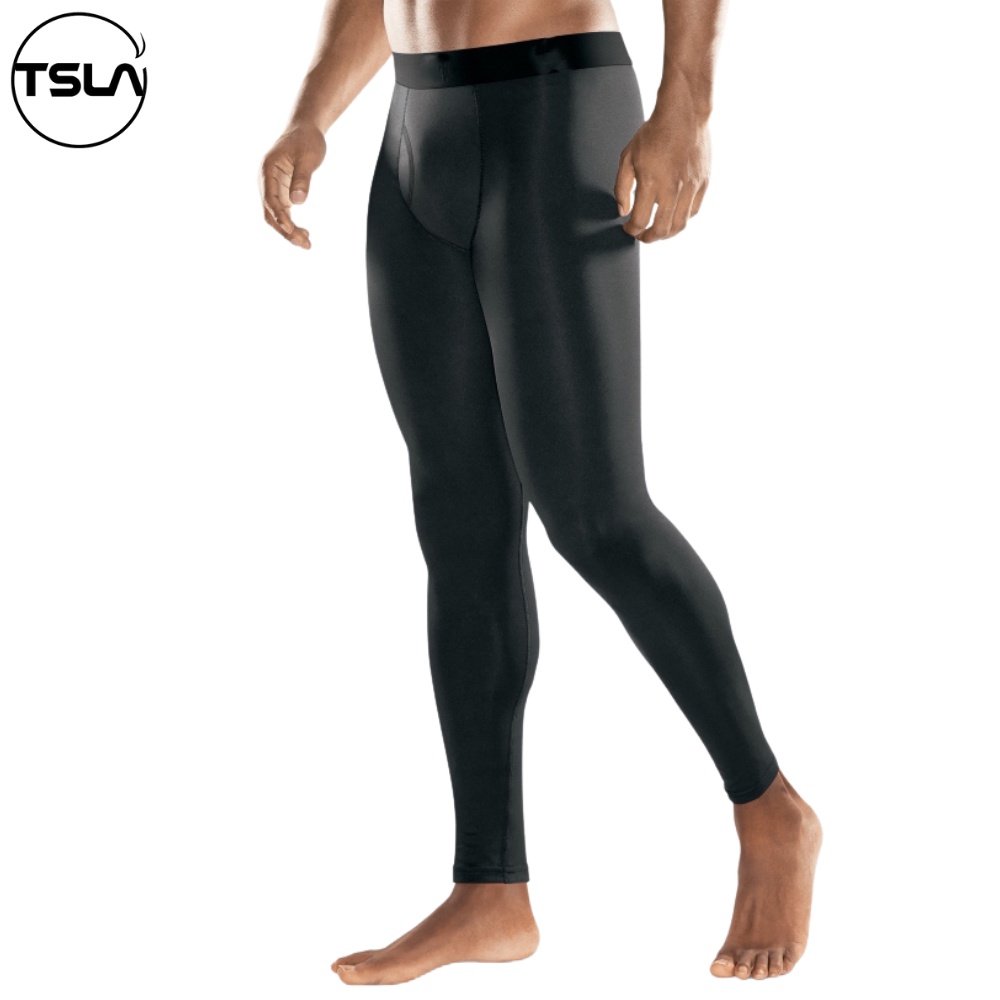 Quần legging thể thao giữ nhiệt nam C9 TSLA dạng lót nỉ tập gym đá banh bóng rổ mùa lạnh thu đông Pro Combat C9L1025