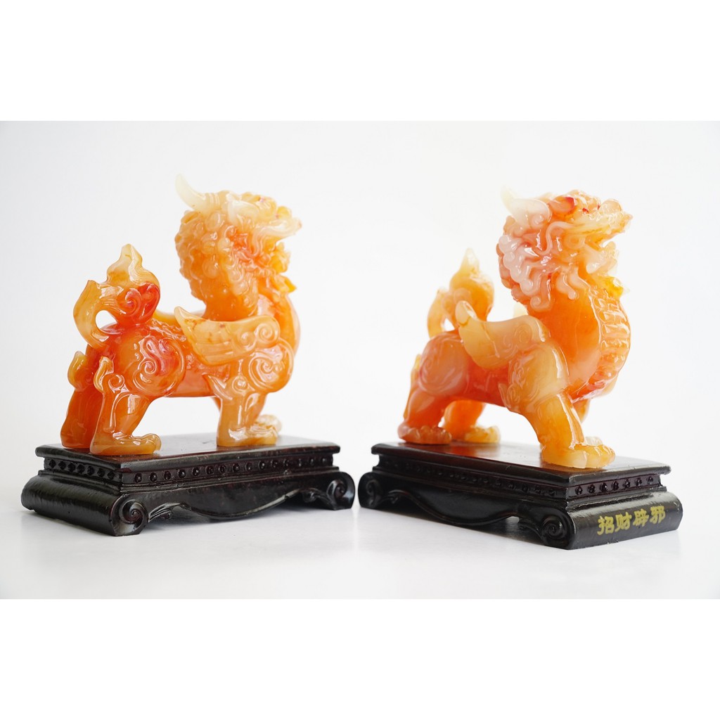 Cặp tượng Tỳ Hưu ngọc đỏ chiêu tài - Cao 15cm | BigBuy360 - bigbuy360.vn