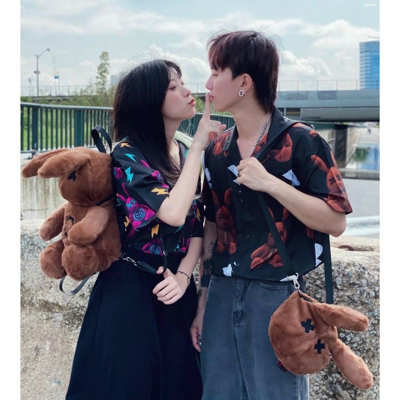 Áo Sơ Mi Tay Ngắn Unisex Cổ Bẻ Phông Cách Hàn Quốc Freesize