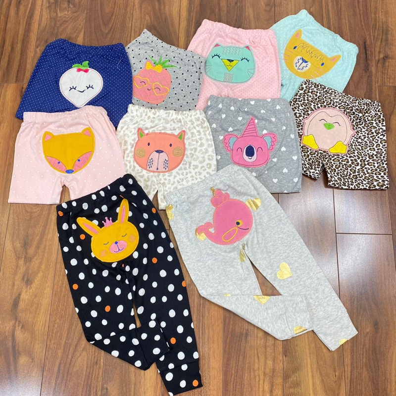 Siêu xinh - Set 5 Quần thêu mông bé trai bé gái cotton chất đẹp