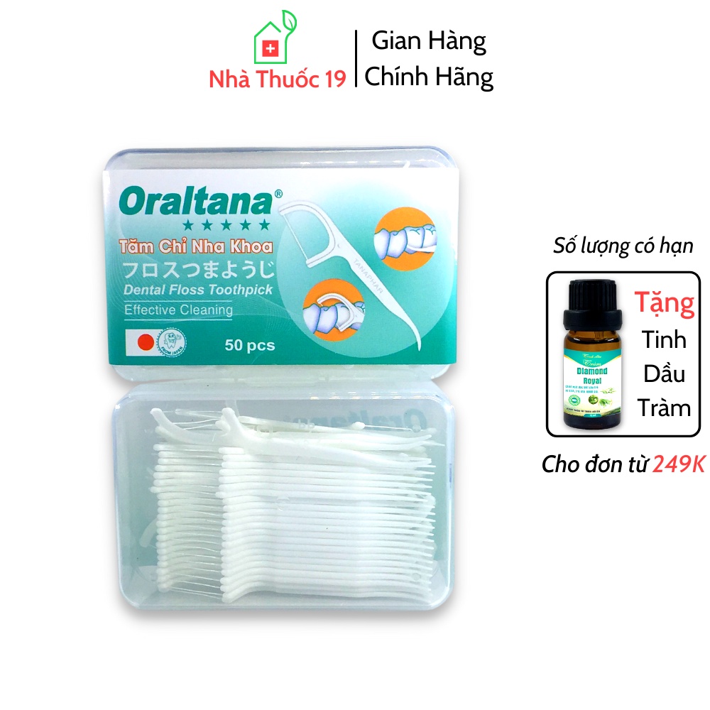 Tăm chỉ nha khoa Oraltana - Hộp 50 que tăm kẽ răng Oral Tana tăm xỉa răng Đạt tiêu chuẩn xuất Nhật (Giao Màu Ngẫu Nhiên)