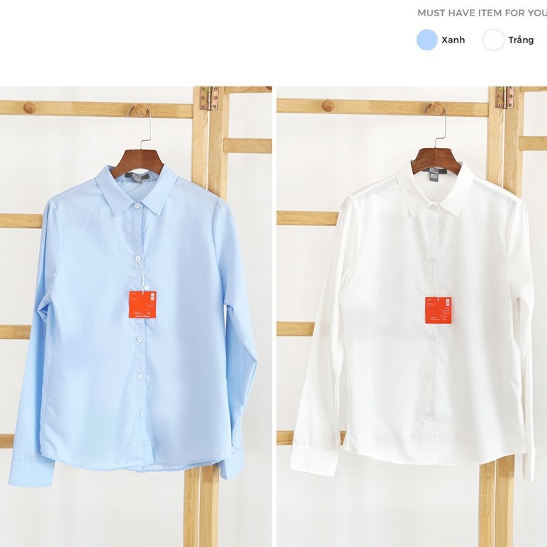 Áo sơ mi nữ dài tay form rộng kiểu sơmi màu trắng xanh đẹp thời trang công sở đi học | BigBuy360 - bigbuy360.vn