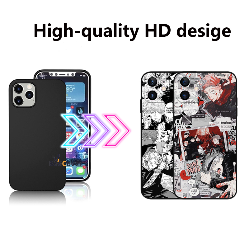 Ốp Điện Thoại Mềm Dạng Nhám Họa Tiết Anime Nhật Bản Cho IPhone 13 12 11Promax 7 8 SE 2020 7Plus 8Plus X XS XR XSmax